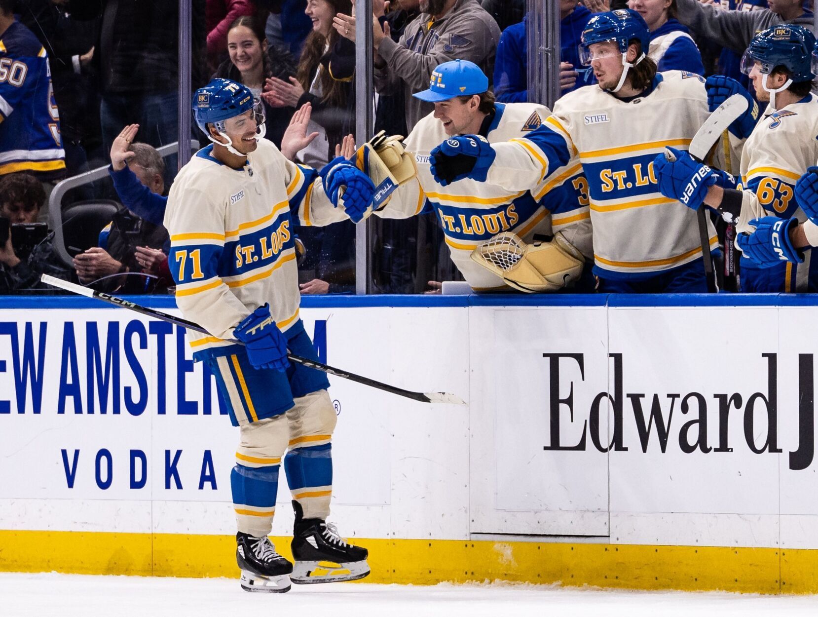 At center of camp battle, Blues forward Mathieu Joseph looks for consistency